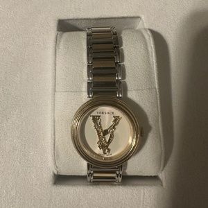 Gold and silver (band) Authentic Versace watch